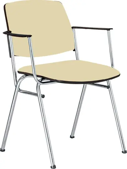 LUISA s područkami židle konferenční, koženka smetanová