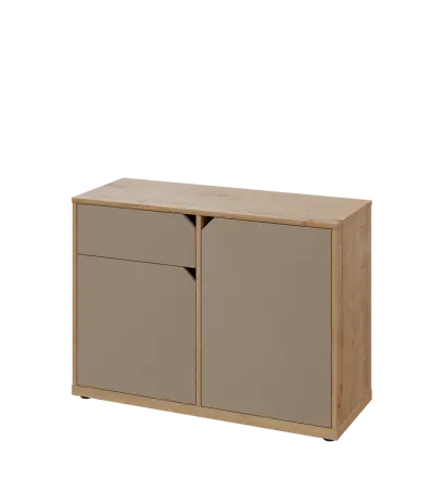 KU2-10DZ L skříňka nízká 2-dvéřová, zásuvka, 740x1022x400 mm, provedení levé, dub lite/latte