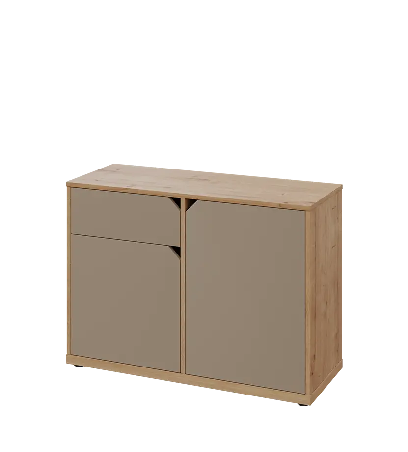 KU2-10DZ L skříňka nízká 2-dvéřová, zásuvka, 740x1022x400 mm, provedení levé, dub lite/latte