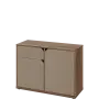 KU2-10DZ L skříňka nízká 2-dvéřová, zásuvka, 740x1022x400 mm, provedení levé, dub halifax cínový/latte