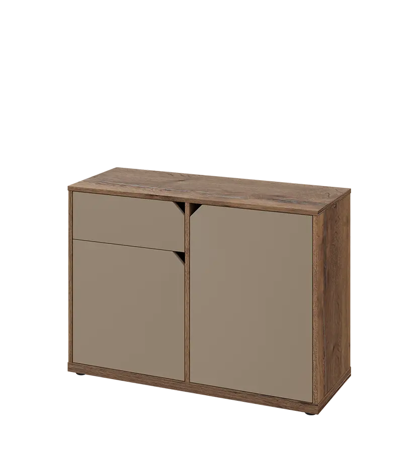 KU2-10DZ L skříňka nízká 2-dvéřová, zásuvka, 740x1022x400 mm, provedení levé, dub halifax cínový/latte