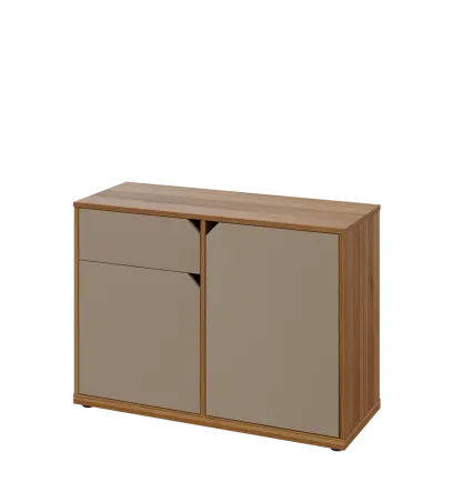 KU2-10DZ L skříňka nízká 2-dvéřová, zásuvka, 740x1022x400 mm, provedení levé, ořech světlý/latte