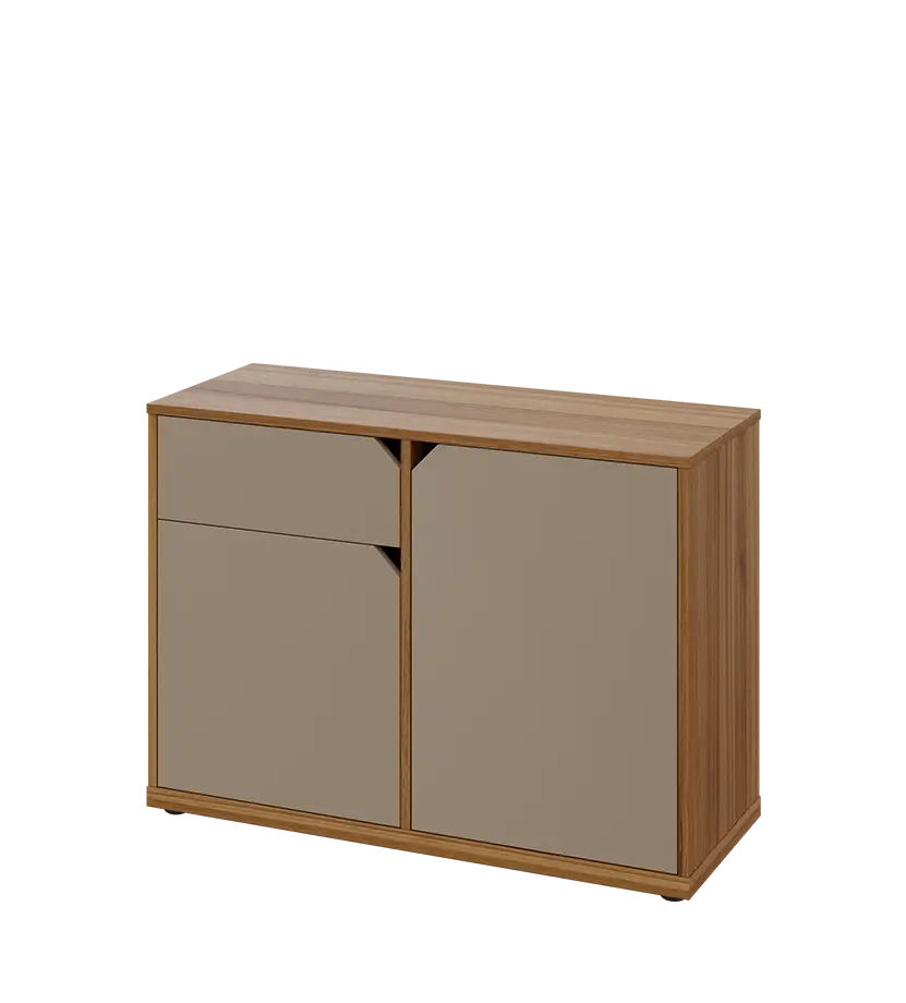 KU2-10DZ L skříňka nízká 2-dvéřová, zásuvka, 740x1022x400 mm, provedení levé, ořech světlý/latte