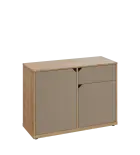 KU2-10DZ P skříňka nízká 2-dvéřová, zásuvka, 740x1022x400 mm, provedení pravé, dub lite/latte