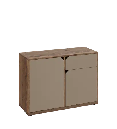 KU2-10DZ P skříňka nízká 2-dvéřová, zásuvka, 740x1022x400 mm, provedení pravé, dub halifax cínový/latte