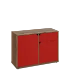 KU2-10DZ P skříňka nízká 2-dvéřová, zásuvka, 740x1022x400 mm, provedení pravé, dub halifax cínový/če