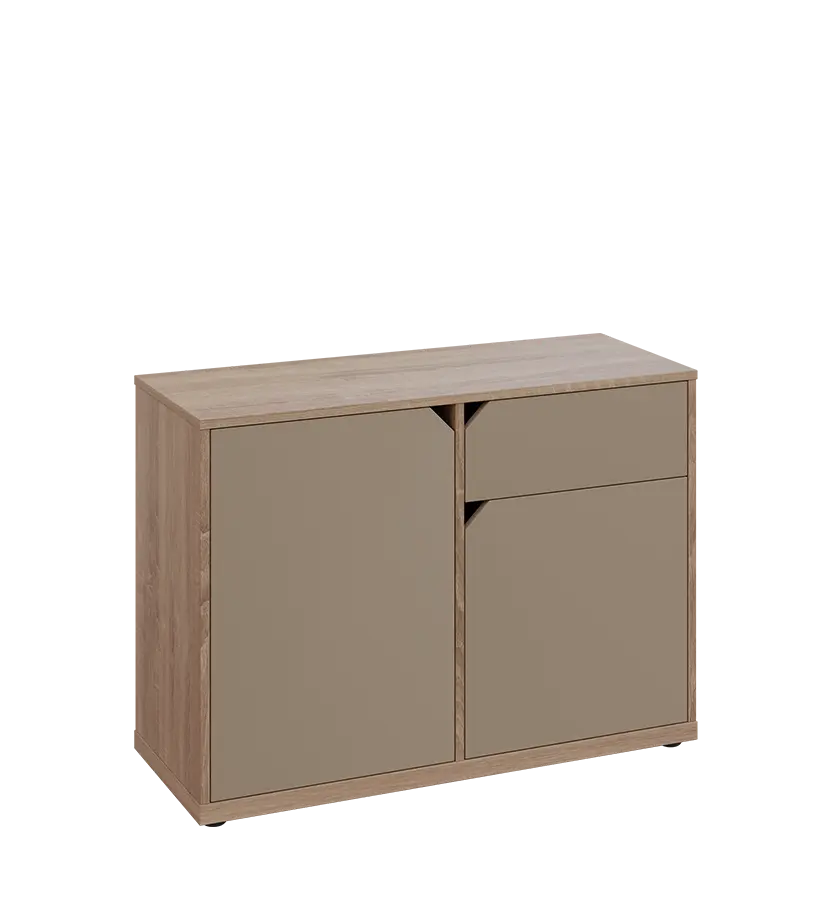 KU2-10DZ P skříňka nízká 2-dvéřová, zásuvka, 740x1022x400 mm, provedení pravé, dub bardolino/latte