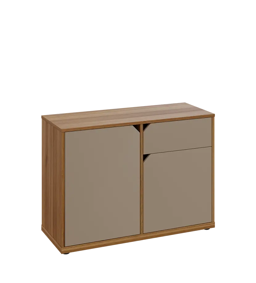 KU2-10DZ P skříňka nízká 2-dvéřová, zásuvka, 740x1022x400 mm, provedení pravé, ořech světlý/latte