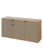 KU2-15DZ L skříňka nízká 2-dvéřová, zásuvky, 740x1522x400 mm, provedení levé, dub lite/latte