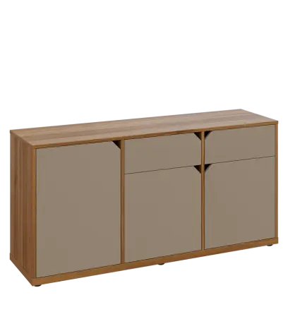 KU2-15DZ P skříňka nízká 2-dvéřová, zásuvky, 740x1522x400 mm, provedení pravé, ořech světlý/latte