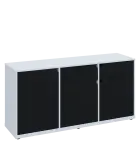 KU2-15DZ P skříňka nízká 2-dvéřová, zásuvky, 740x1522x400 mm, provedení pravé, bílá sněžná/černá