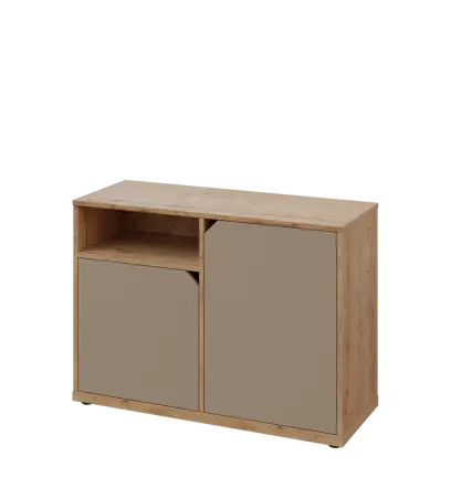 KU2-10DN L skříňka nízká 2-dvéřová, nika, 740x1022x400 mm, provedení levé, dub lite/latte