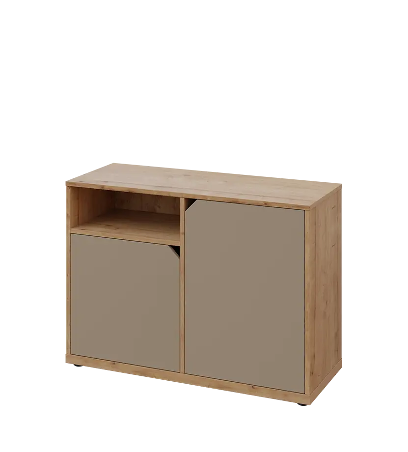 KU2-10DN L skříňka nízká 2-dvéřová, nika, 740x1022x400 mm, provedení levé, dub lite/latte