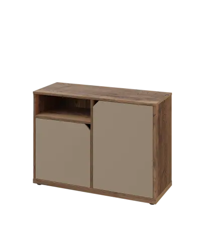 KU2-10DN L skříňka nízká 2-dvéřová, nika, 740x1022x400 mm, provedení levé, dub halifax cínový/latte