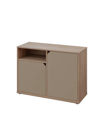 KU2-10DN L skříňka nízká 2-dvéřová, nika, 740x1022x400 mm, provedení levé, dub bardolino/latte