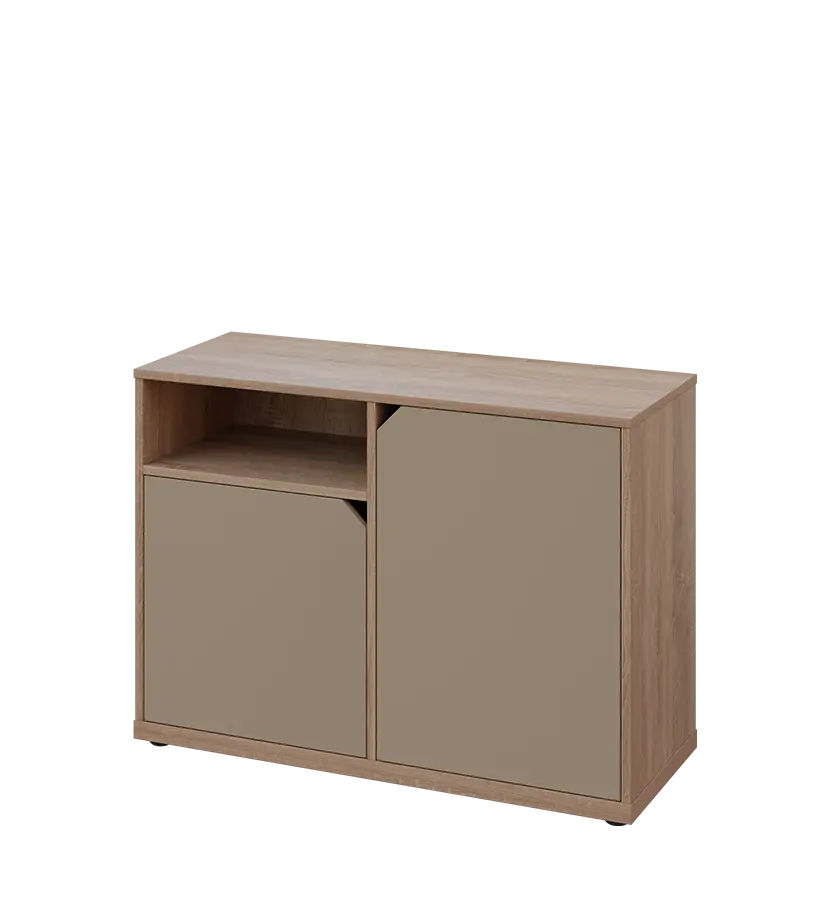 KU2-10DN L skříňka nízká 2-dvéřová, nika, 740x1022x400 mm, provedení levé, dub bardolino/latte