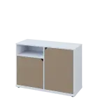 KU2-10DN L skříňka nízká 2-dvéřová, nika, 740x1022x400 mm, provedení levé, bílá sněžná/latte