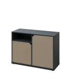 KU2-10DN L skříňka nízká 2-dvéřová, nika, 740x1022x400 mm, provedení levé, antracit/latte