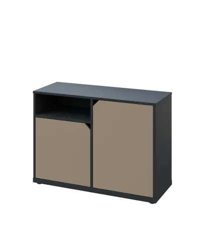 KU2-10DN L skříňka nízká 2-dvéřová, nika, 740x1022x400 mm, provedení levé, antracit/latte