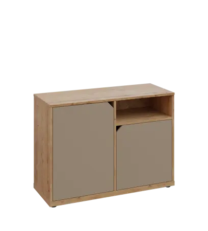 KU2-10DN P skříňka nízká 2-dvéřová, nika, 740x1022x400 mm, provedení pravé, dub lite/latte