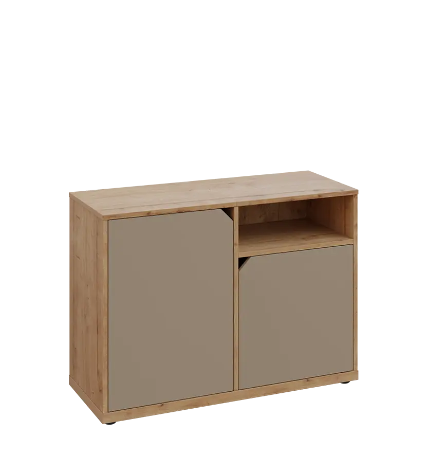 KU2-10DN P skříňka nízká 2-dvéřová, nika, 740x1022x400 mm, provedení pravé, dub lite/latte