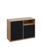 KU2-10DN P skříňka nízká 2-dvéřová, nika, 740x1022x400 mm, provedení pravé, dub lite/černá