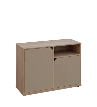 KU2-10DN P skříňka nízká 2-dvéřová, nika, 740x1022x400 mm, provedení pravé, dub bardolino/latte