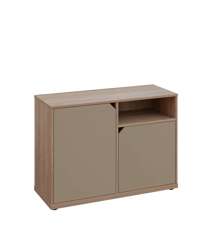 KU2-10DN P skříňka nízká 2-dvéřová, nika, 740x1022x400 mm, provedení pravé, dub bardolino/latte