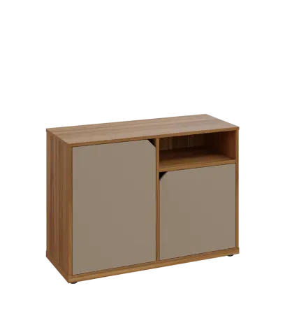 KU2-10DN P skříňka nízká 2-dvéřová, nika, 740x1022x400 mm, provedení pravé, ořech světlý/latte