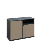 KU2-10DN P skříňka nízká 2-dvéřová, nika, 740x1022x400 mm, provedení pravé, antracit/latte