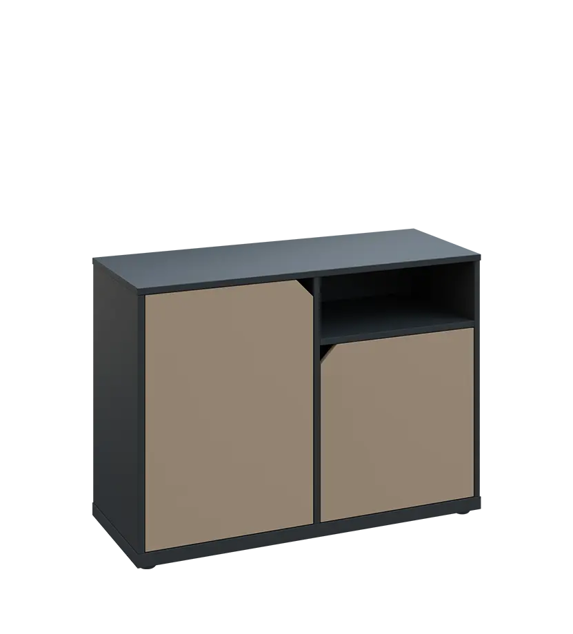 KU2-10DN P skříňka nízká 2-dvéřová, nika, 740x1022x400 mm, provedení pravé, antracit/latte