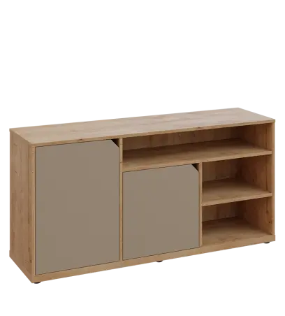 KU2-15DN3 P skříňka nízka 2-dvéřová, niky, 740x1522x400 mm, provedení pravé, dub lite/latte