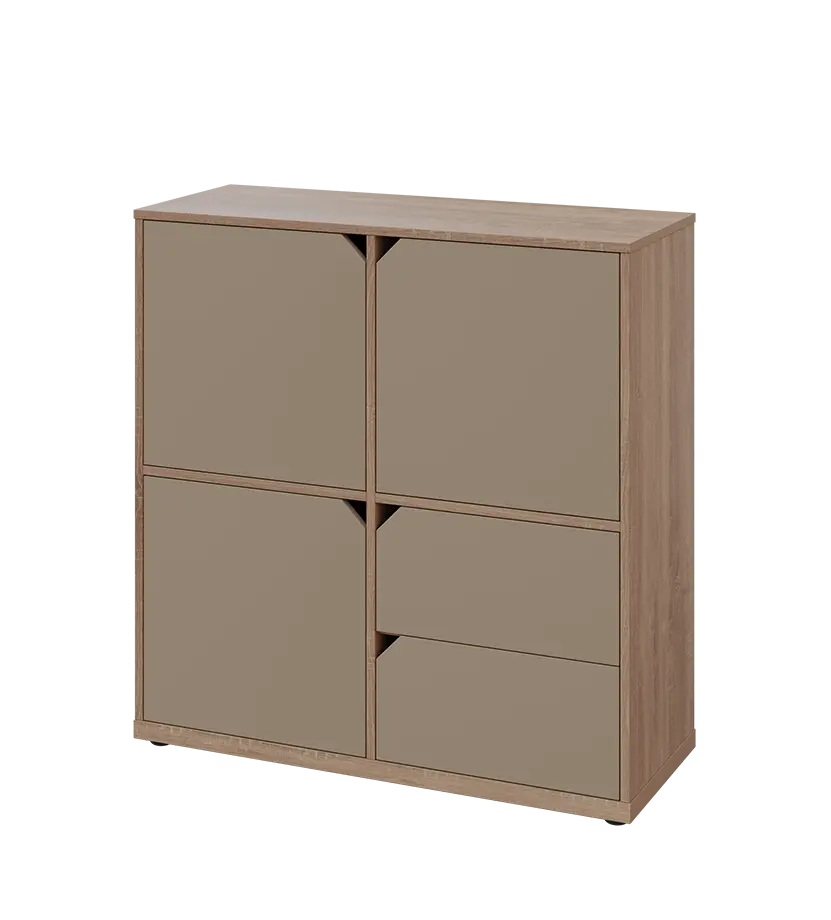 KU3-10DZ2 L skříňka 3-dvéřová, zásuvky, 1054x1022x400 mm, provedení levé, dub bardolino/latte