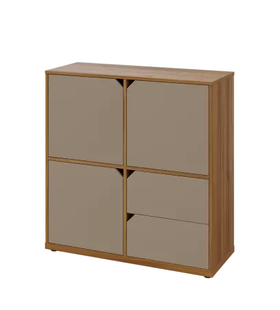 KU3-10DZ2 L skříňka 3-dvéřová, zásuvky, 1054x1022x400 mm, provedení levé, ořech světlý/latte