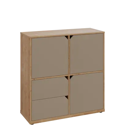 KU3-10DZ2 P skříňka 3-dvéřová, zásuvky, 1054x1022x400 mm, provedení pravé, dub lite/latte