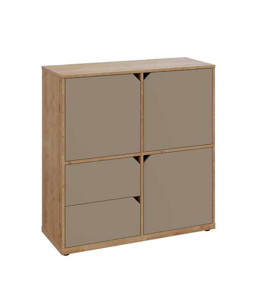 KU3-10DZ2 P skříňka 3-dvéřová, zásuvky, 1054x1022x400 mm, provedení pravé, dub lite/latte