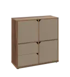 KU3-10DZ2 P skříňka 3-dvéřová, zásuvky, 1054x1022x400 mm, provedení pravé, dub halifax cínový/latte