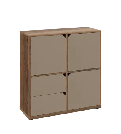 KU3-10DZ2 P skříňka 3-dvéřová, zásuvky, 1054x1022x400 mm, provedení pravé, dub halifax cínový/latte