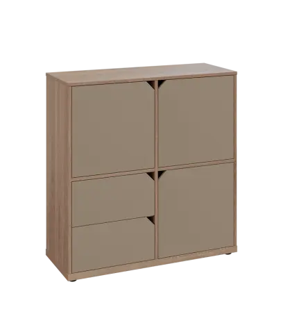 KU3-10DZ2 P skříňka 3-dvéřová, zásuvky, 1054x1022x400 mm, provedení pravé, dub bardolino/latte