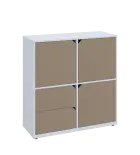 KU3-10DZ2 P skříňka 3-dvéřová, zásuvky, 1054x1022x400 mm, provedení pravé, bílá sněžná/latte