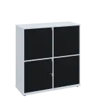 KU3-10DZ2 P skříňka 3-dvéřová, zásuvky, 1054x1022x400 mm, provedení pravé, bílá sněžná/černá