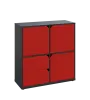 KU3-10DZ2 P skříňka 3-dvéřová, zásuvky, 1054x1022x400 mm, provedení pravé, antracit/červená