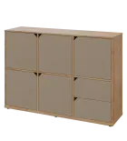 KU3-15DZ2 L skříňka 5-dvéřová, zásuvky, 1054x1522x400 mm, provedení levé, dub lite/latte