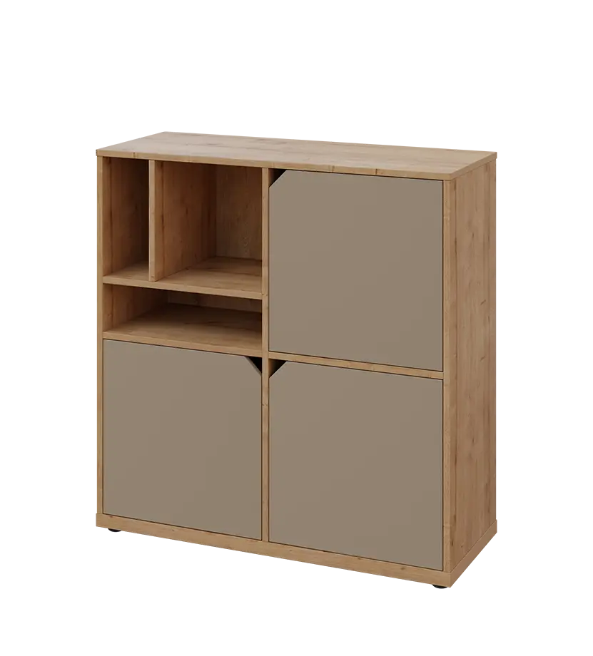 KU3-10DN3 L skříňka 3-dvéřová, niky, 1054x1022x400 mm, provedení levé, dub lite/latte