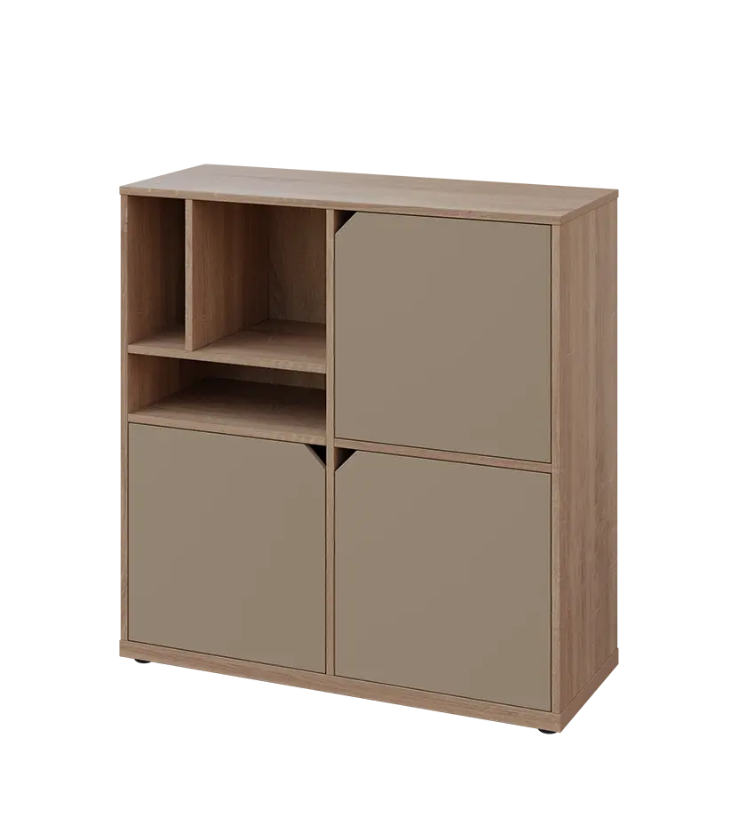 KU3-10DN3 L skříňka 3-dvéřová, niky, 1054x1022x400 mm, provedení levé, dub bardolino/latte