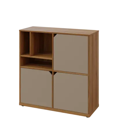 KU3-10DN3 L skříňka 3-dvéřová, niky, 1054x1022x400 mm, provedení levé, ořech světlý/latte