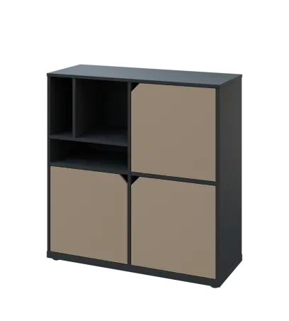 KU3-10DN3 L skříňka 3-dvéřová, niky, 1054x1022x400 mm, provedení levé, antracit/latte