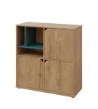 KU3-10DN3 L skříňka 3-dvéřová, niky, 1054x1022x400 mm, provedení levé, korpus a dvířka dub lite/poli