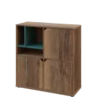 KU3-10DN3 L skříňka 3-dvéřová, niky, 1054x1022x400 mm, provedení levé, korpus a dvířka dub halifax c