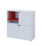 KU3-10DN3 L skříňka 3-dvéřová, niky, 1054x1022x400 mm, provedení levé, korpus a dvířka bílá sněžná/p